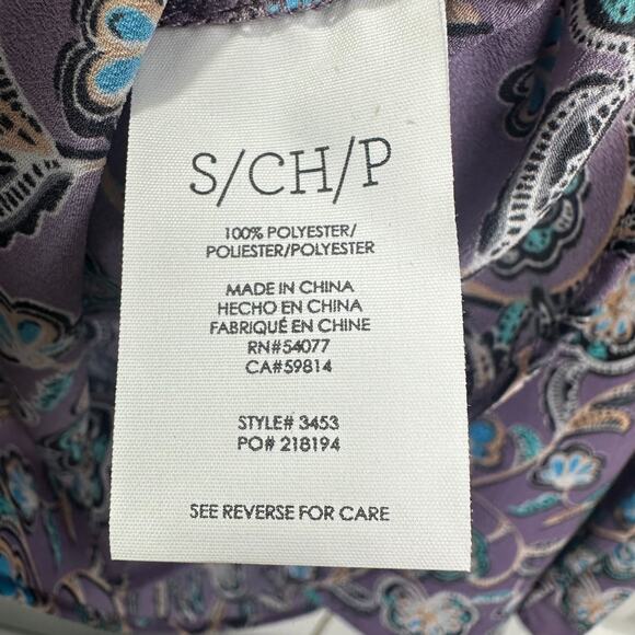 CAbi #3453 Floral Print Scrollwork Cami Top Sz Small Purple Dainty Whimsy Girly - Picture 6 of 14